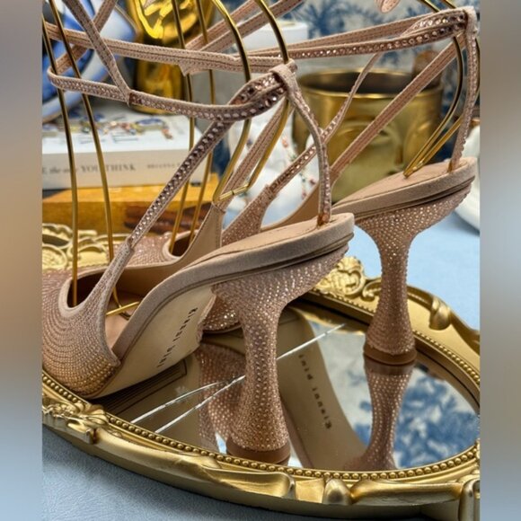 🆕 GIANNI BINI 🧿 NWOB Alexi Rhinestone Ankle Wrap Pointed Toe Pumps, Sz 7 - Picture 8 of 14